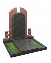 Памятник на одну людину з двома червоними вазами